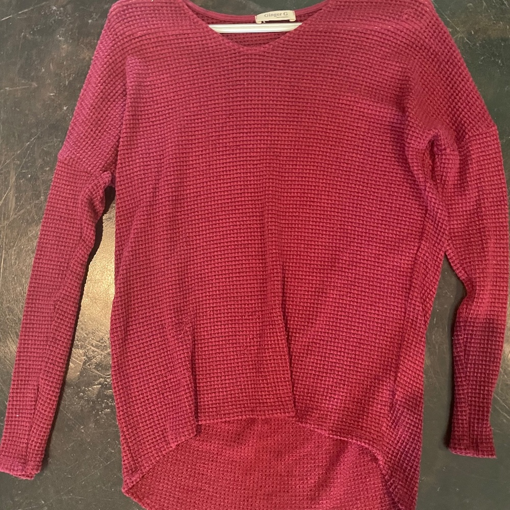 Red long sleeve sweater